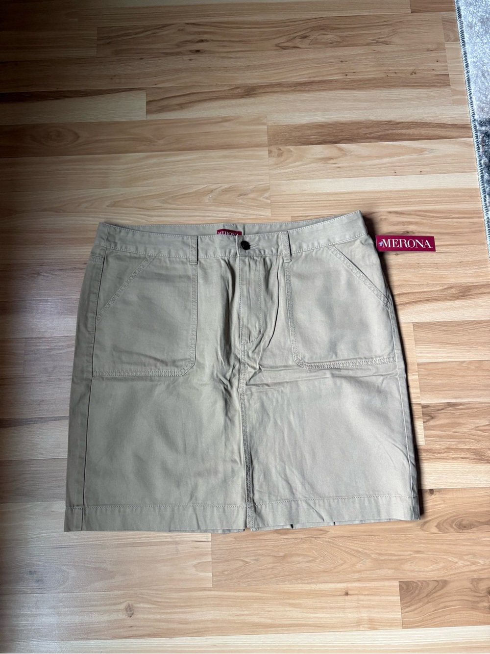 Merona Tan Cotton Skirt with Waistband Detail